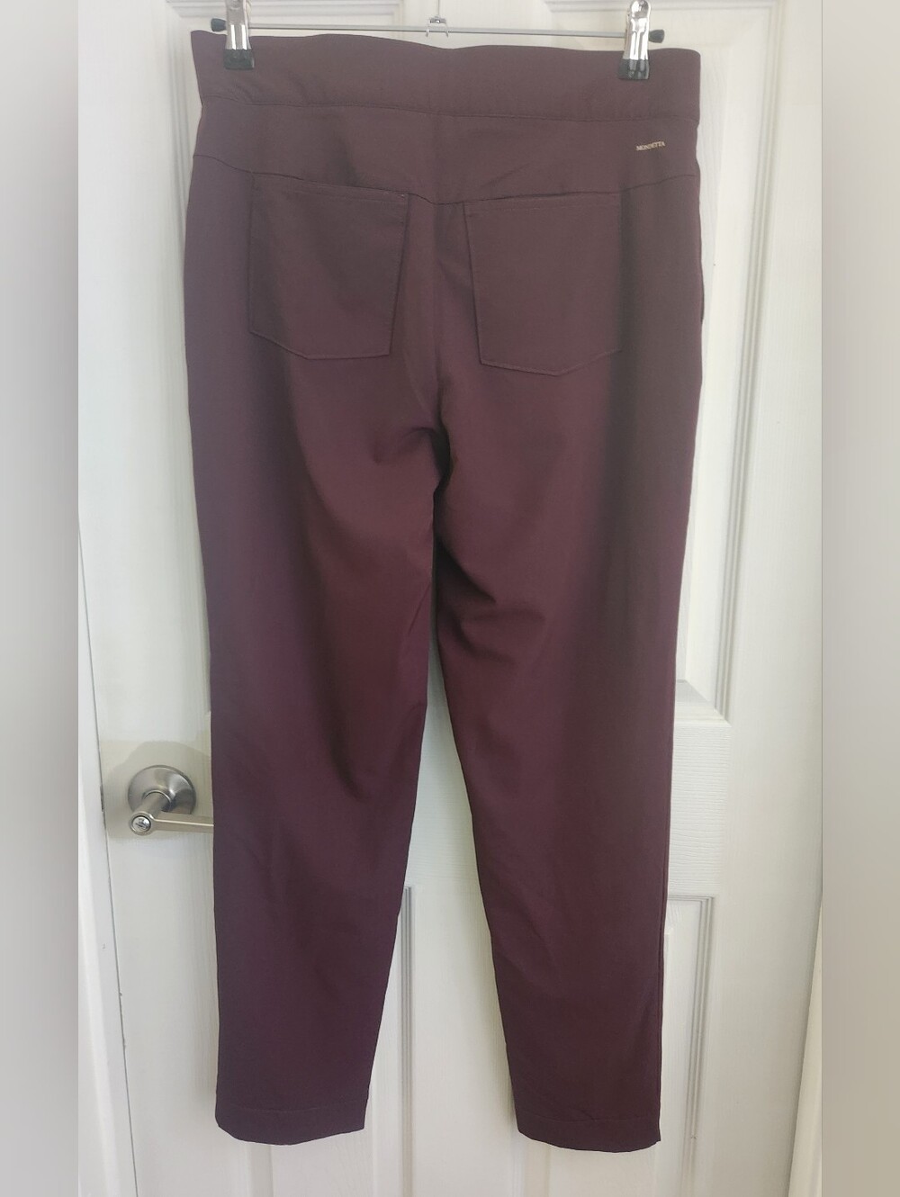 Mondetta Women's Straight-Leg Pants in Deep Burgundy - Picture 2 of 7